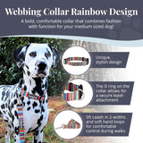 Lucky Love Dog Bundle - Medium No Pull Dog Harness & Adjustable Collar, in Stylish Hippie Pattern, Durable & Comfortable for Pet Dogs, Suitable for Puppies & Adult Dogs