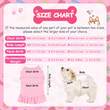 Weewooday 6 Pieces Dog Dresses Cats Shirt Skirt Dog Sleeveless Outfits Breathable Pet Dress with Ruffles Pet Sundress Outfits for and (M Size)