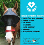 EquiVizor Solar Vizor Horse Fly Mask (Size COB), Superior UV Eye Protection to 100% for Horses with Uveitis, Photosensitivity, Ulcer, Head Shaking