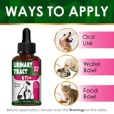 Сat Urinary Tract Infection Treatment with Cranberry – Dog UTI Treatment to Care for Bladder – Cat UTI Treatment for Kidneys – Preventive Support for Renal Health in Drops – 2 Oz