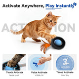 KiwiLove Interactive Cat Toy with Motion Activated Ball & 7-Hole Play Mat, Hide and Seek Exercise Game for Indoor Cats, Automatic Moving Cat Ball in Pouch, Rechargeable Kitten Toys (Starry Night)