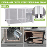Heated Dog House Outdoor 59.1" Extra Large 100% Insulated Dog Kennel with Liner Keep Warm in Winter,All Around Metal Frame Dog Cage