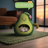 MOYMO Cute Cat Beds for Indoor Cats, Small Dog Beds, Soft Washable Pet Beds for Kitten and Puppy, Funny Avocado Cat Cave Cat Toys, 19 Inches