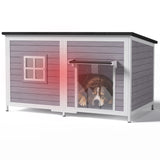 59" Outdoor Dog House with Insulated Liner, Extra Large Breed Dog Kennel, Keep Warm in Winter Outside, Easy to Install Heated Anti-Chewing Metal Frame Design for Small Medium Large Dogs