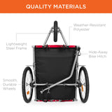 Best Choice Products 2-in-1 Dog Bike Trailer, Pet Stroller Bicycle Carrier w/Hitch, Suspension, Visibility Flag and Reflectors, 66lb Weight Capacity