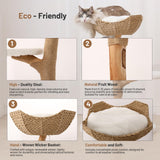 BUMUBI Modern Adult Cat Tree for Large cat Solid Wood Cat Tower for Indoor Cat Tall Cat Condo Cat Climbing Tower with Scratching Post Bed