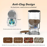 Automatic Cat Feeder - 5L Anti-Clog Cat Food Dispenser Keeps 2-15mm Dry Food Fresh, 10s Voice, 1-6 Meals/Day, Programmable Portions, 180-Day Battery Life, Easy to Clean Auto Pet Feeder for Small Dog