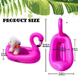 KUCDBUN Dog Pool Float, Funny 6-in-1 Inflatable Dog Floats for Pool, Pet Floatie Raft for Small Dogs, Puppy and Doggies, Pink Flamingo