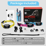PetJoy Shock Collar for 3 Dogs & Dog Training Collars with Lockable Shock - Shock Lock Mode Switches to Tone & Vibe Only, Remote Features Slide Safety Lock, 4000ft Range (9 Tones)