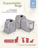 BriskTails Сat Backpack Carrier - Expandable Cat Large Travel Hiking Backpack, Pet Backpack Carrier Airline Approved, Perfect for Cats Kitty Kitten Backpack - Grey