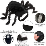 Camlinbo 24 LED Spider Dog Halloween Costume for Small Medium Large Dogs, Furry Giant Spider with Orange Purple Lights Puppy Pet Costume Outfits Clothes Funny Halloween Costume Party Cosplay