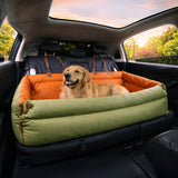 FUNNY FUZZY Leather Dog Car Seat for Large Size Dogs, Pet Booster Car Seats