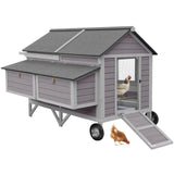 Chicken Coop Super Large Mobile Hen House with Wheels,Strong Iron Frame Outdoor Poultry Cage with Nesting Box,Duck Coop,Rabbit Cage Waterproof
