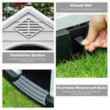 FDW Dog House Indoor Outdoor Durable Ventilate Waterproof Pet Plastic Dog House for Small Medium Large Dogs Insulated Puppy Shelter Kennel Crate with Air Vents and Elevated Floor