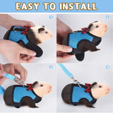 Guinea Pig Harness and Leash, Guinea Pigs Harness, Guinea Pig Leash, Hamster Harness can be Adjusted to Any Size Soft Mesh Harness Leash with Bow for Decoration (2packs)