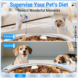 Frienhund Dual Automatic Cat Feeder with Camera for 2 Cats: 5G WiFi Automatic Dog Feeder with Night Vision, 7L Auto Cat Food Dispenser with Two Camera for Multiple Pet, Easy to Clean-29 Cup(ACF180W-A)