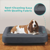 CRITTER SITTERS 36-in. Microfiber Rectangular Dog Sofa for Medium-Sized Dogs, Modern and Stylish Elevated Dog Sofa Bed for Home or Apartment, Dark Grey