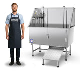Flying Pig 50" Stainless Steel Pet Dog Grooming Bath Tub with Walk-in Ramp & Accessories (Right Door/Left Drain)