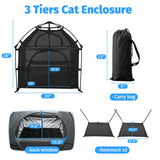 Catio Outdoor Cat Enclosure Pop up Cat Tower Tent Cat Playpen w/Breathable Mesh Portable Catio Kitten Pet Animal Play Pen Indoor Enclosed Kitty Patio Balcony Camping(Square)