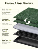 Petcozife Dog Grass Pad with Tray, 25"x20" Grass Pad for Dogs Potty with 2pcs Artificial Grass, Indoor Dog Litter Box for Balcony Apartment, Realistic, Washable, Less Odor