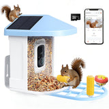 Squirrel Feeder with Camera Solar Powered,Bird Feeder Camera with AI Identify Birds Species,1080P HD Squirrel House with Camera Auto Capture &Videos,Free 64GB SD Card,Ideal Gift for Bird Lovers