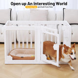BUMUBI Clear Acrylic Dog Fence Pet Playpen Puppy Cat Small Play Pen Indoor Outdoor Whelping Box for Dogs with Gate (4 Plastic Panels+2 Transparent Panels)