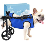 Dog Wheelchair for Back Legs – Adjustable Height/Length/Width, Sturdy Wheelchair with All-Terrain Shock-Absorbing Wheels, Mobility Support for Injured or Disabled Small & Medium Dogs & Cats, Blue (S)