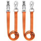 MIYABALA Cross Ties for Horse,Heavy Duty Nylon Trailer Tie with Strong Panic Snap and Bull Snap,Adjustable Length from 45.2" to 78.7",Professional Horse Supplies（Orange）