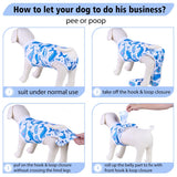 PetWarm Dog Surgery Suit, Dog Surgical Recovery Suit Female and Male, Onesie for Dogs, Spay Neuter Bodysuit for Abdominal Affected Areas Sensitive Skin Areas, Marine Animal Patterns, White, XS