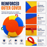 ROSUIH Herding Ball for Dogs, 18 Inch Upgraded Dog Push & Chase Ball with Thickened Bite & Tear Resistant Cover, Burst-Resistant Inner Ball, Outdoor Exercise Toy for Active Dogs, Multi-Color, Medium
