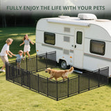 Petorldog Dog Fence Outdoor for Yard Dog Playpen Indoor 40" Height 16 Panels Portable Puppy Playpen Dog Kennel for RV Camping(Black-Silver)