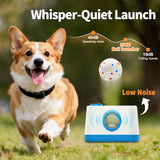 RERBIO Automatic Dog Ball Launcher, Auto/Manual Paw-Activated Dog Ball Thrower, 3 Adjustable Distances Rechargeable Interactive Dog Toy, Indoor Outdoor Self Play Pet Toy with 4 Chew-Resistant Balls