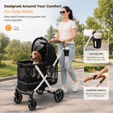 Dog Stroller for Medium and Small Dogs, Lightweight Aluminum, Up to 66 lbs