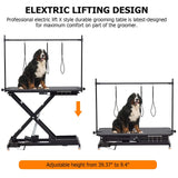 Upgraded 47” Electric Dog Grooming Table, 9"- 40" Height Adjustable Heavy Duty Electric Grooming Table with Anti Slip Tabletop, 3 Grooming Noose, for Dogs&Cats, Black