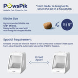 PawsPik Automatic Microchip RFID Cat Feeder, 16-Cup, White