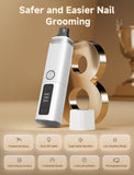 Ckin pet Dog Nail Grinder, Quiet Electric Dog Nail Trimmer with 2 LED Lights, 3-Speed Pet Nail Grinder for Dogs & Cats, Rechargeable 2000mAh Nail Grinder for Small Medium Large Dogs with Light, White