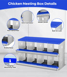 Garvee Chicken Nesting Box, 8 Compartment Metal Nesting Box