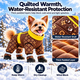 Dog Snowsuit with Attached Boots, Full Body Winter Coat for Dogs