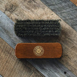 Premium Shoe Brush - Horsehair Shoe Brush - Concaved Handle for Premium Grip, Brown