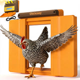 Solar-Powered Automatic Chicken Coop Door, Dual Motor Coop Door with Light Sensor, Timer & Manual Mode, Chicken Opener with Anti-Pinch System, Detachable Controller, Dual Power Options, Weatherproof