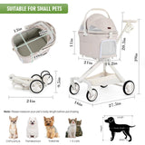 Beberoad Pets TT Pet Stroller for Small Dog & Cats (Beige)