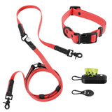 THE LICKER Store WLK1005M-5SET Luna Medium 8FT Adjustable 6-in-1 Waterproof Hands-Free Leash and Collar with LED Flashlight, Bag Dispenser, and Poop Bag Holder, Shirley