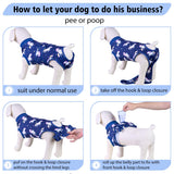 PetWarm Dog Suit for Surgery Recovery, Clothes for Dogs, Dog Bodysuit for Recovery, Cone Alternative for Post-Operative Use, Prevents Licking and Scratching, Unicorn Pattern, Blue, XS