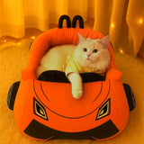 VIEFIN Cute Cat Beds Kitten Beds, Soft Small Dog Beds, Washable Pet Beds for Puppy and Kitty, Funny Supercar Cat Toys, 24 Inch
