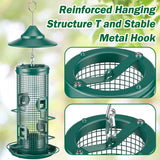 Jarkyfine Metal Mesh Tube Bird Feeder for Outdoors Hanging - Squirrel Chew Proof Bird Feeders for Outside, Rust-Proof, 2LB Large Capacity, Easy to Refill, for Finch Cardinal, Gifts for Bird Lovers