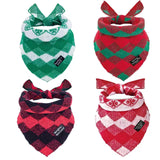 4-Pack Knitted Christmas Dog Bandanas with Slogans - Soft Warm Bandana for Small Medium, Cute Winter Dogs Accessories Boy & Girl Pets, Dog Gifts for Large Dogs, Scarf for Birthday Holiday