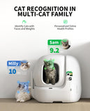 PETKIT 2025 Purobot Max Pro AI-Camera Self Cleaning Cat Litter Box, 210° Wide Angle Lens Night Vision Cat Facial Recognition Automatic Litter Box with 5G WiFi App Control Odor-Free