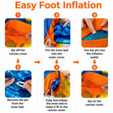 PETNOME Herding Ball for Dog,Inflatable 18 Inch Herding Calming Jumbo Ball for Medium Large Dog Horse Outside Training Push Chase & Roll Blue Orange