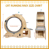 55" Large Cat Wheel for Indoor Cats, 6-in-1 Multifunctional Cat Treadmill with Cat Bed, Scratching Board, Detachable Mat, Climbing Frame & Toys, Ideal for Running, Walking & Daily Training