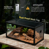 48-Gallon Acrylic Reptile Terrarium 36”x18”x18” – Durable Reptile Tank with Heat-Resistant Aluminum Frame, Smooth Dual Swinging Doors (No Sand/Debris Clogging) – Ideal for Lizards, Snakes & Geckos.